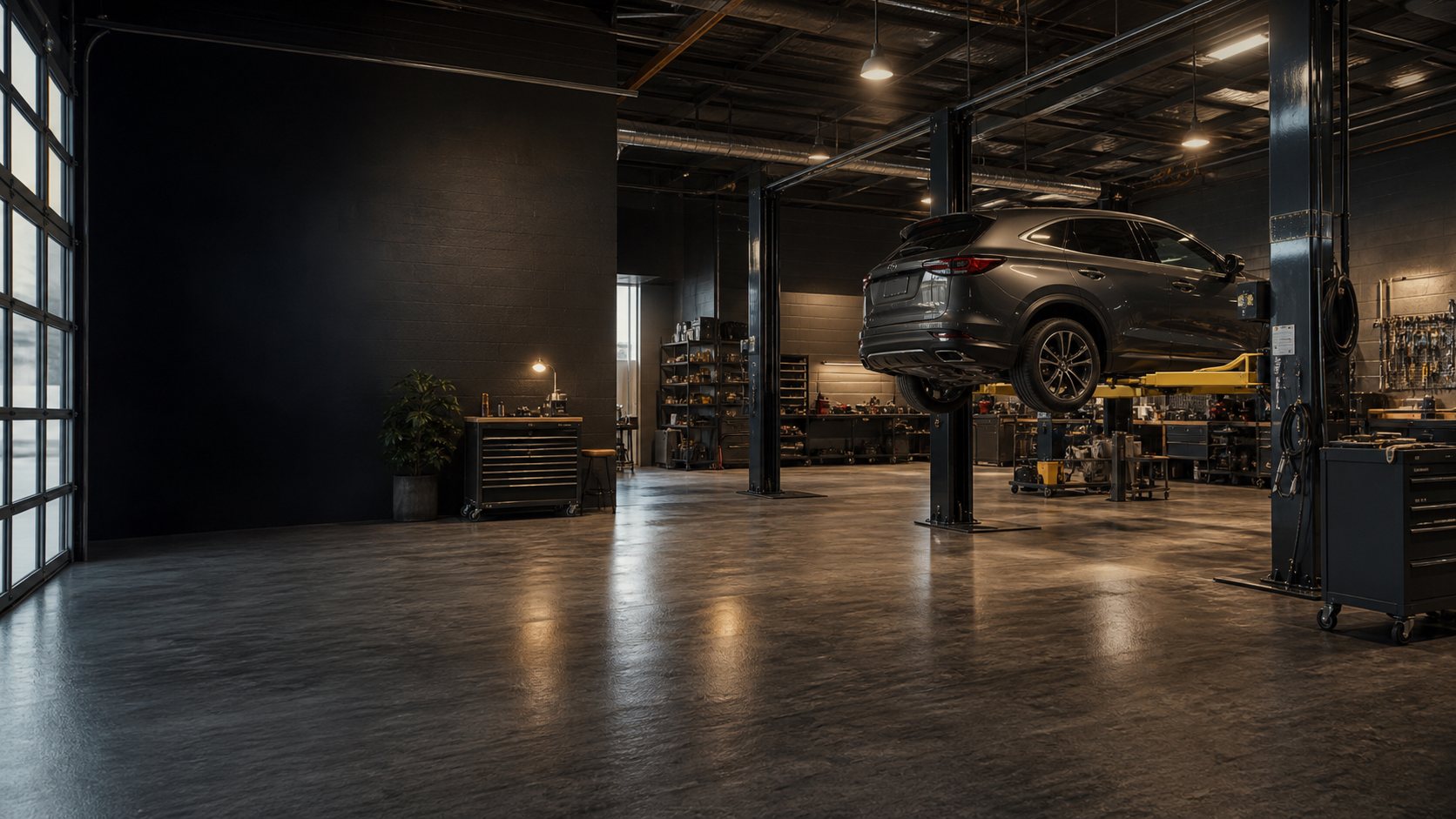 An auto repair bay